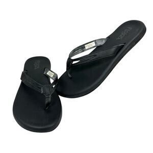 Flojos Black Thong Sandals Size 8